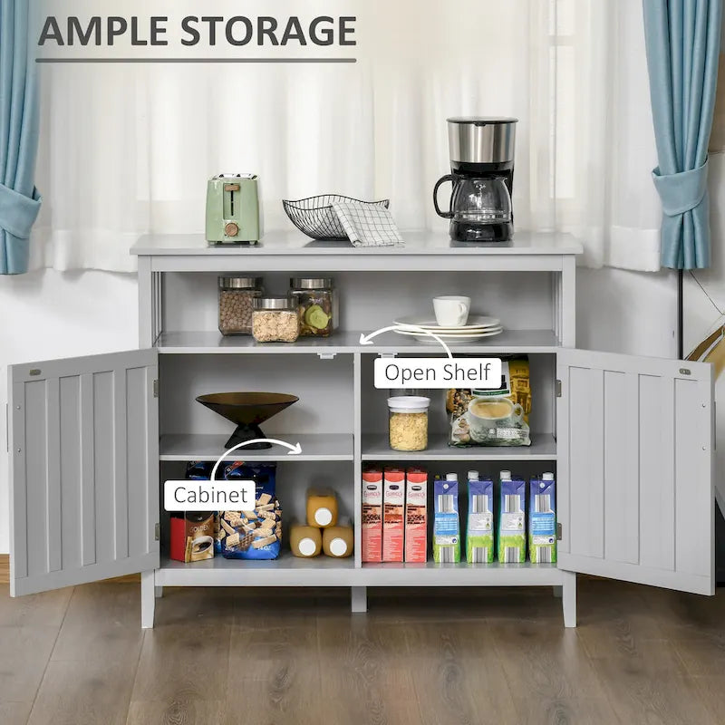 Tavolo buffet credenza con 2 ante e ripiani regolabili — Design antiribaltamento