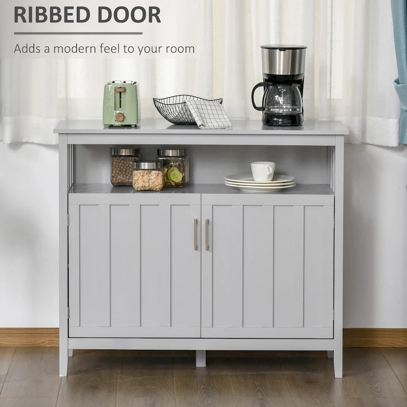Tavolo buffet credenza con 2 ante e ripiani regolabili — Design antiribaltamento