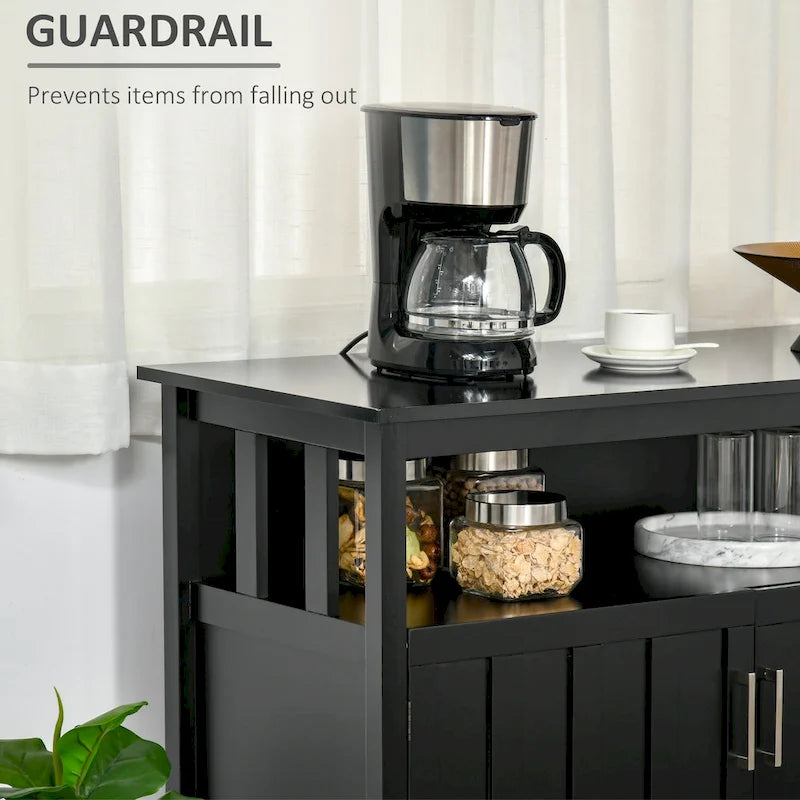 Tavolo buffet credenza con 2 ante e ripiani regolabili — Design antiribaltamento