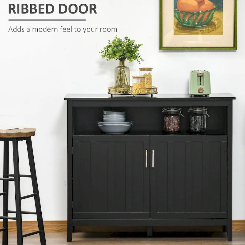 Tavolo buffet credenza con 2 ante e ripiani regolabili — Design antiribaltamento