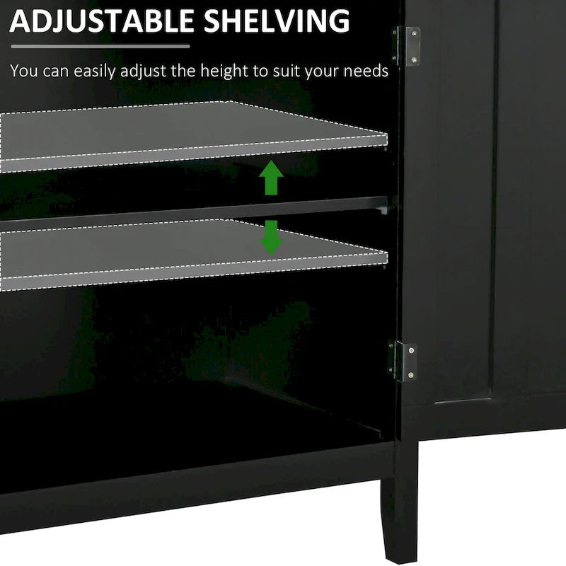 Tavolo buffet credenza con 2 ante e ripiani regolabili — Design antiribaltamento