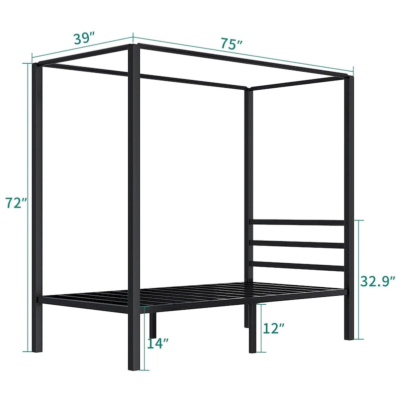 Struttura letto a baldacchino in metallo Twin/King