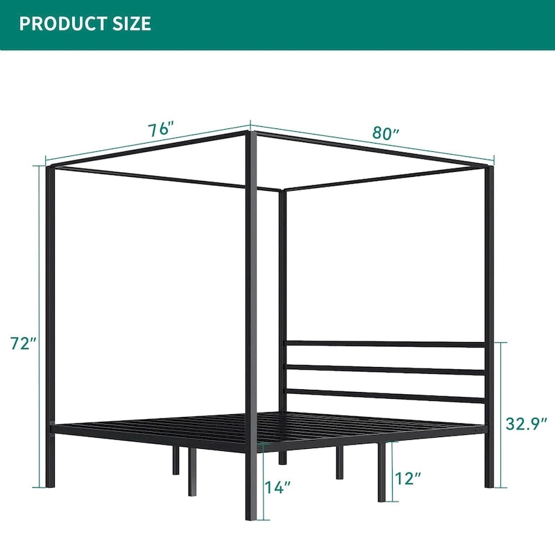 Struttura letto a baldacchino in metallo Twin/King