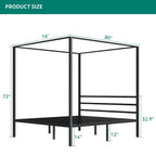 Struttura letto a baldacchino in metallo Twin/King