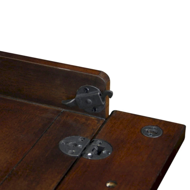Scrivania per Computer in Stile Mission – Legno Massello, Finitura Rovere, Vassoio per Tastiera a Scomparsa