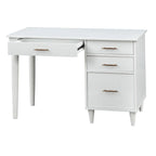 Scrivania Mid-Century Modern con 4 Cassetti e Gambe in Legno di Gomma — 3 Finiture Disponibili