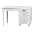 Scrivania Mid-Century Modern con 4 Cassetti e Gambe in Legno di Gomma — 3 Finiture Disponibili