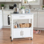 Tavolino Accent Glam Contemporaneo – Piano in Marmo Bianco e Base a Treppiede Dorata