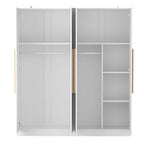 Armadio a 4 ante con asta appendiabiti, 180,00A x 160,00L cm — Bianco, Finitura Melaminica