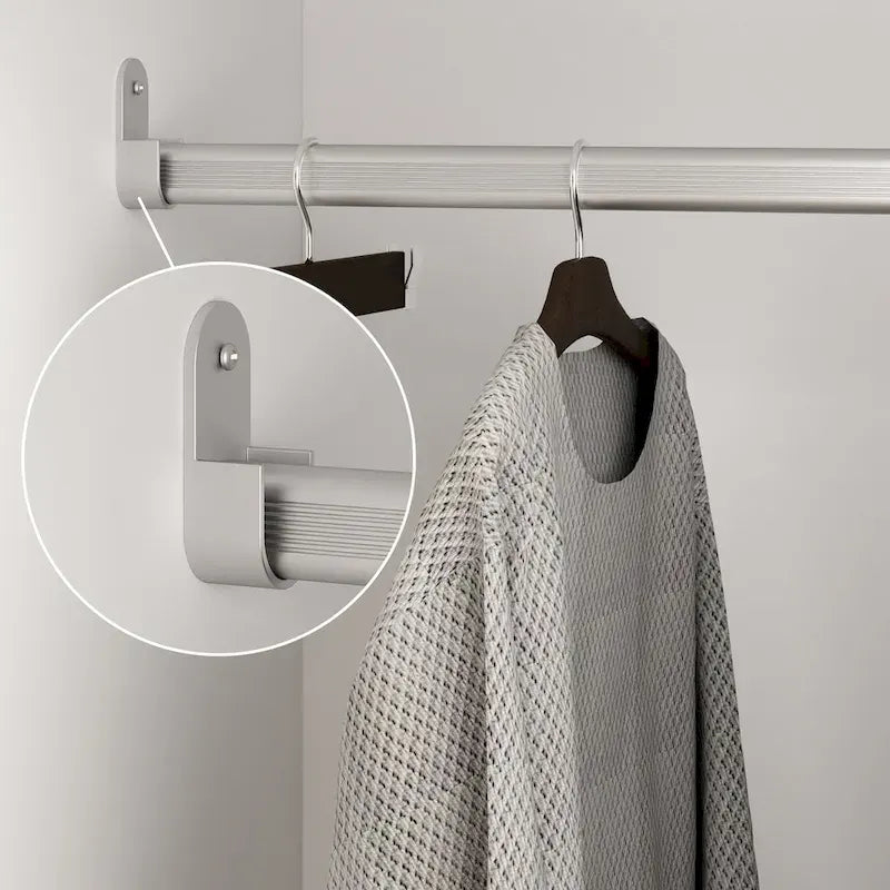 Armadio a 4 ante con asta appendiabiti, 180,00A x 160,00L cm — Bianco, Finitura Melaminica