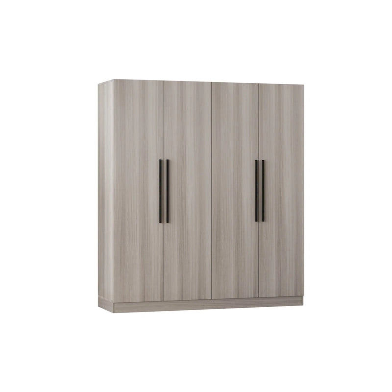 Armadio a 4 ante con asta appendiabiti, 180,00A x 160,00L cm — Bianco, Finitura Melaminica