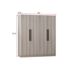 Armadio a 4 ante con asta appendiabiti, 180,00A x 160,00L cm — Bianco, Finitura Melaminica