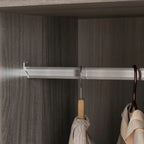 Armadio a 4 ante con asta appendiabiti, 180,00A x 160,00L cm — Bianco, Finitura Melaminica