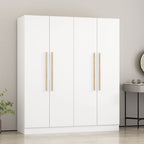 Armadio a 4 ante con asta appendiabiti, 180,00A x 160,00L cm — Bianco, Finitura Melaminica