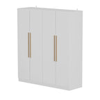 Armadio a 4 ante con asta appendiabiti, 180,00A x 160,00L cm — Bianco, Finitura Melaminica