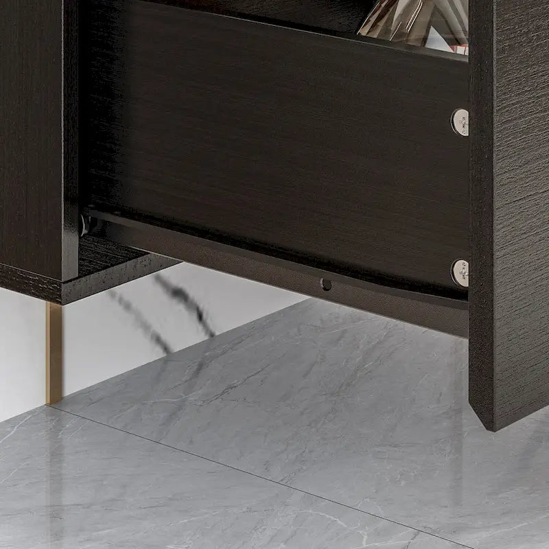Mobili TV sospesi con luce, consolle multimediale galleggiante a parete