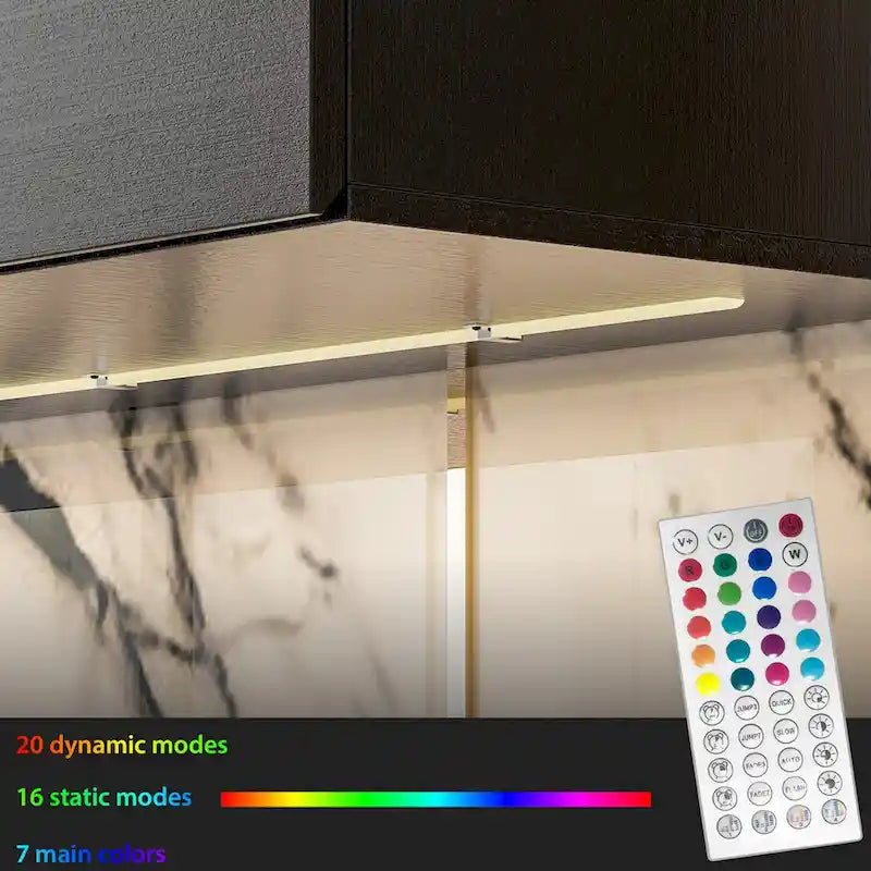 Mobili TV sospesi con luce, consolle multimediale galleggiante a parete