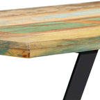 Tavolo da pranzo in legno massello di recupero con gambe in ferro — 47,2 x 23,6 x 29,9