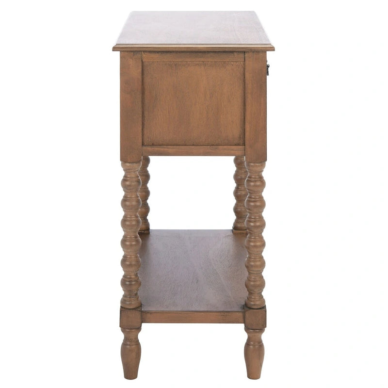 Consolle da ingresso rustica a 3 cassetti con ripiano inferiore aperto