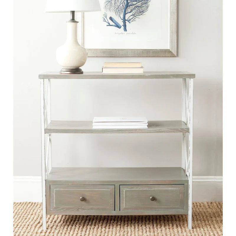 Consolle Contenitore Shabby Chic Azzurra – 33.9 x 15.2 x 34.8