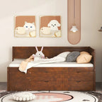 Twin Size Daybed with Drawers and Shelves