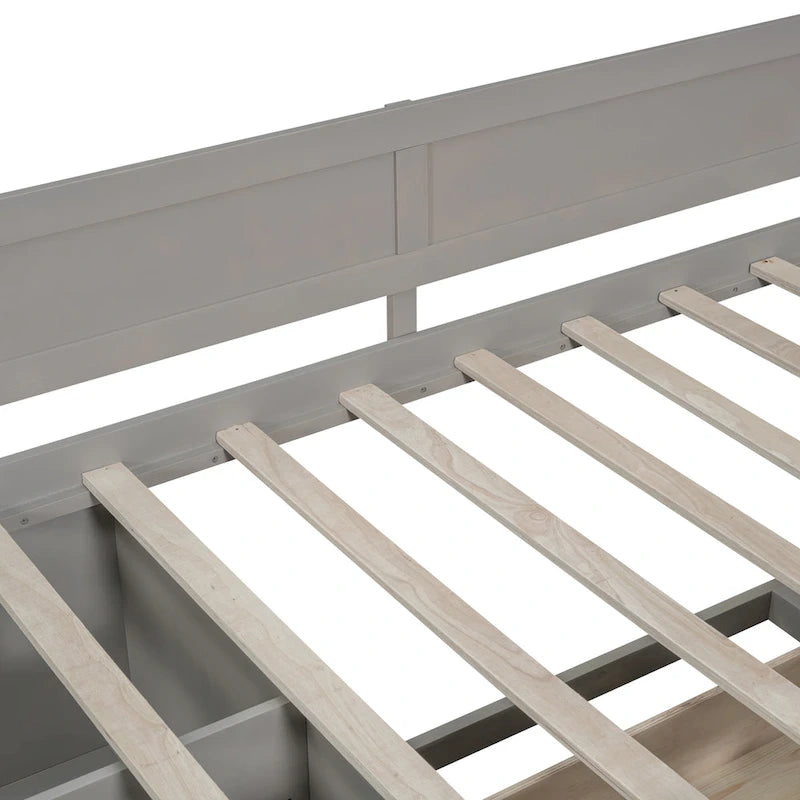 Letto a giorno singolo con cassetti e ripiani