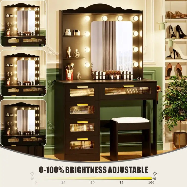 Toeletta Trucco con 3 Colori di Luce