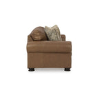 Divano Letto Queen Size con Vera Pelle Fiore e Materasso Pieghevole — 101L x 40P x 40A