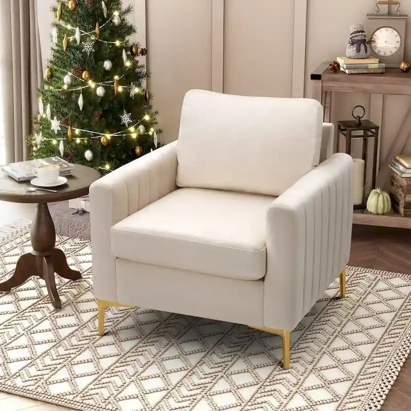 Poltrona di design in velluto con cuscino rimovibile e gambe in metallo dorato