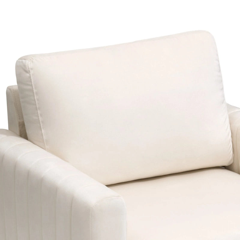 Poltrona di design in velluto con cuscino rimovibile e gambe in metallo dorato