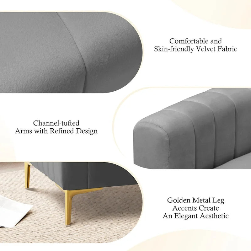 Poltrona di design in velluto con cuscino rimovibile e gambe in metallo dorato