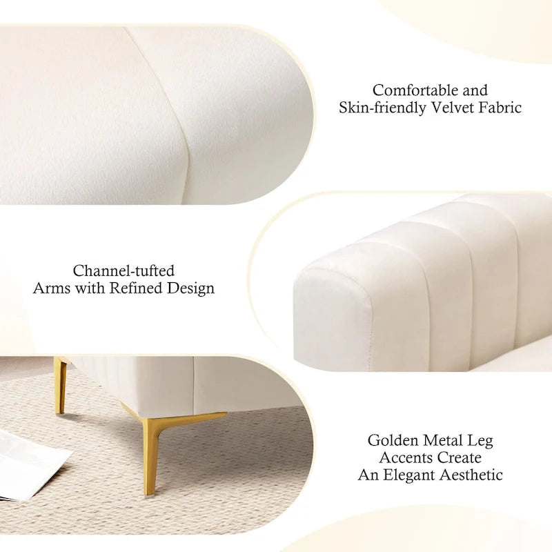 Poltrona di design in velluto con cuscino rimovibile e gambe in metallo dorato