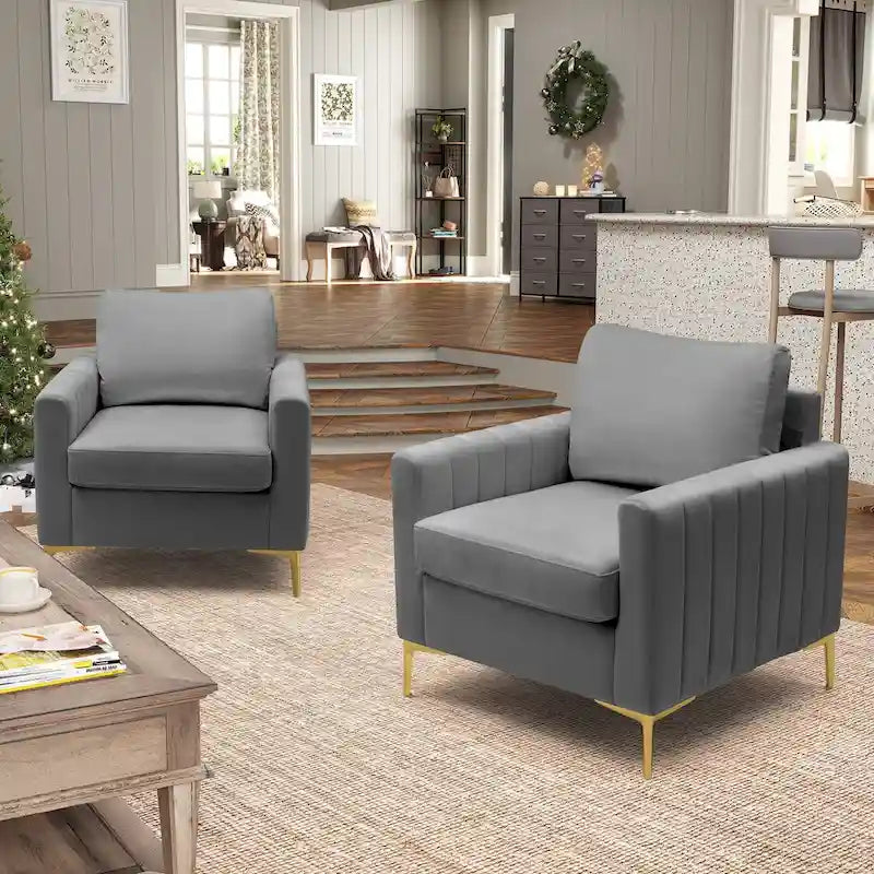 Poltrona di design in velluto con cuscino rimovibile e gambe in metallo dorato