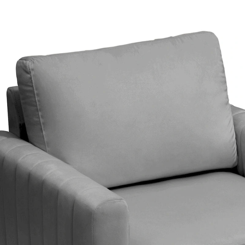Poltrona di design in velluto con cuscino rimovibile e gambe in metallo dorato