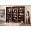 Libreria a Muro Alta 2,4 Metri con Scala Scorrevole e Contenitore Organizzatore — 305L x 239A x 38P cm