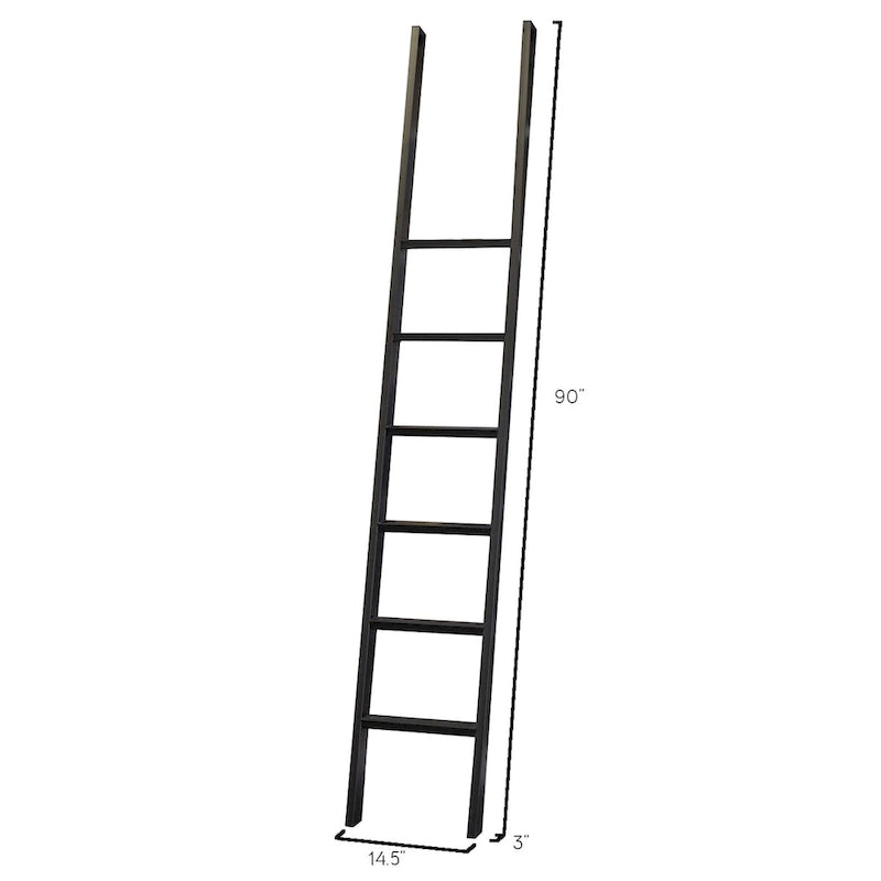 Libreria a Muro Alta 2,4 Metri con Scala Scorrevole e Contenitore Organizzatore — 305L x 239A x 38P cm
