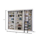 Libreria a Muro Alta 2,4 Metri con Scala Scorrevole e Contenitore Organizzatore — 305L x 239A x 38P cm