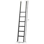 Libreria a Muro Alta 2,4 Metri con Scala Scorrevole e Contenitore Organizzatore — 305L x 239A x 38P cm