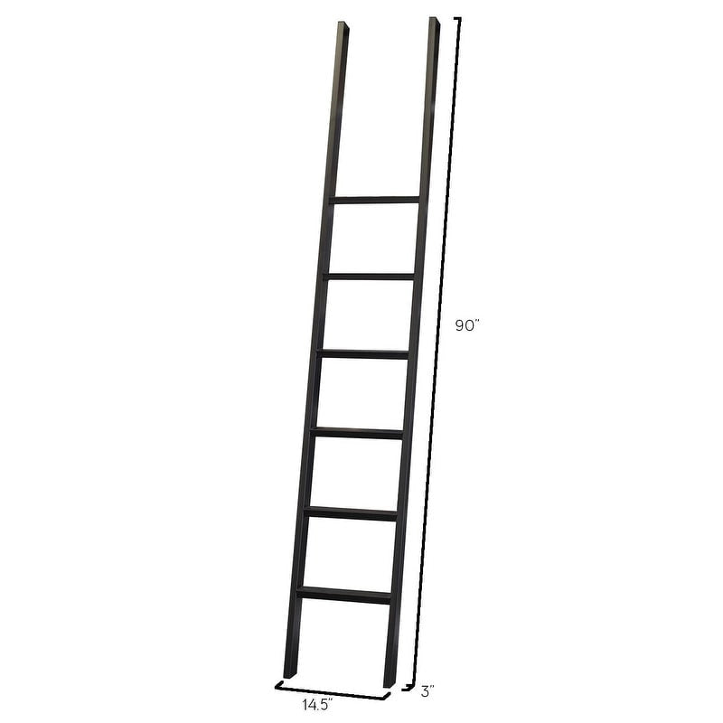 Libreria a Muro Alta 2,4 Metri con Scala Scorrevole e Contenitore Organizzatore — 305L x 239A x 38P cm