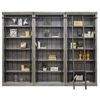Libreria a Muro Alta 2,4 Metri con Scala Scorrevole e Contenitore Organizzatore — 305L x 239A x 38P cm