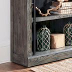 Libreria a Muro Alta 2,4 Metri con Scala Scorrevole e Contenitore Organizzatore — 305L x 239A x 38P cm