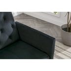 Poltrona accent velluto con braccioli e schienale regolabili, poltrona relax capitonné, poltrona reclinabile singola con pouf