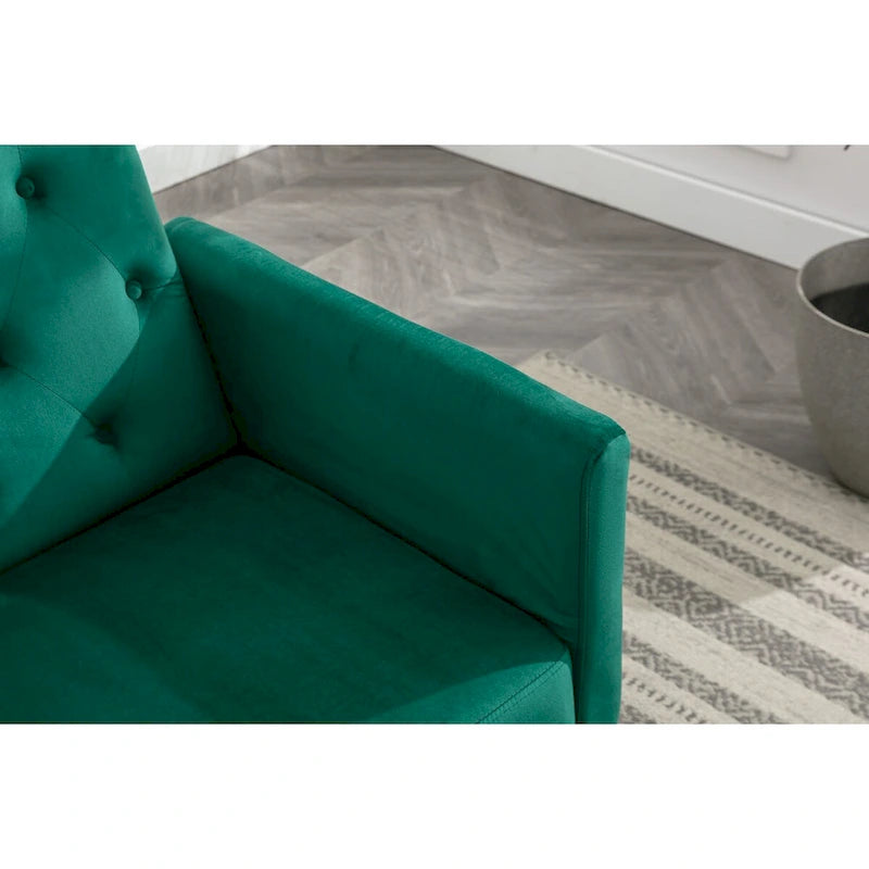 Poltrona accent velluto con braccioli e schienale regolabili, poltrona relax capitonné, poltrona reclinabile singola con pouf