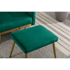Poltrona accent velluto con braccioli e schienale regolabili, poltrona relax capitonné, poltrona reclinabile singola con pouf