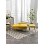 Poltrona accent velluto con braccioli e schienale regolabili, poltrona relax capitonné, poltrona reclinabile singola con pouf