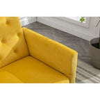 Poltrona accent velluto con braccioli e schienale regolabili, poltrona relax capitonné, poltrona reclinabile singola con pouf