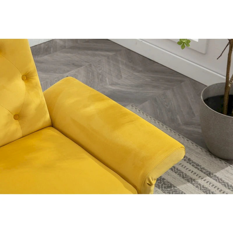 Poltrona accent velluto con braccioli e schienale regolabili, poltrona relax capitonné, poltrona reclinabile singola con pouf