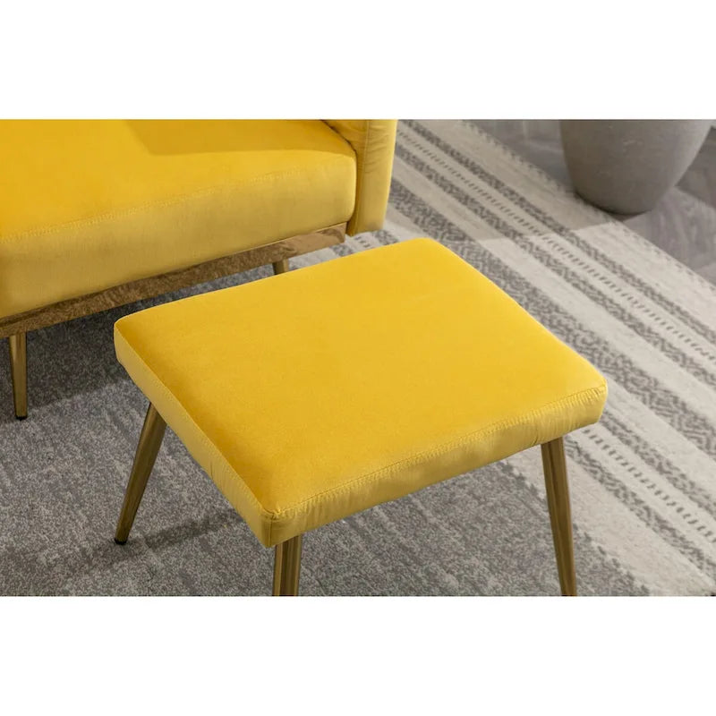 Poltrona accent velluto con braccioli e schienale regolabili, poltrona relax capitonné, poltrona reclinabile singola con pouf