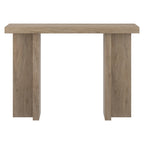 Tavolo Console Rettangolare Largo 42 Pollici — Stile a Doppia Colonna, Finitura Effetto Legno