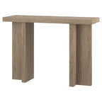 Tavolo Console Rettangolare Largo 42 Pollici — Stile a Doppia Colonna, Finitura Effetto Legno